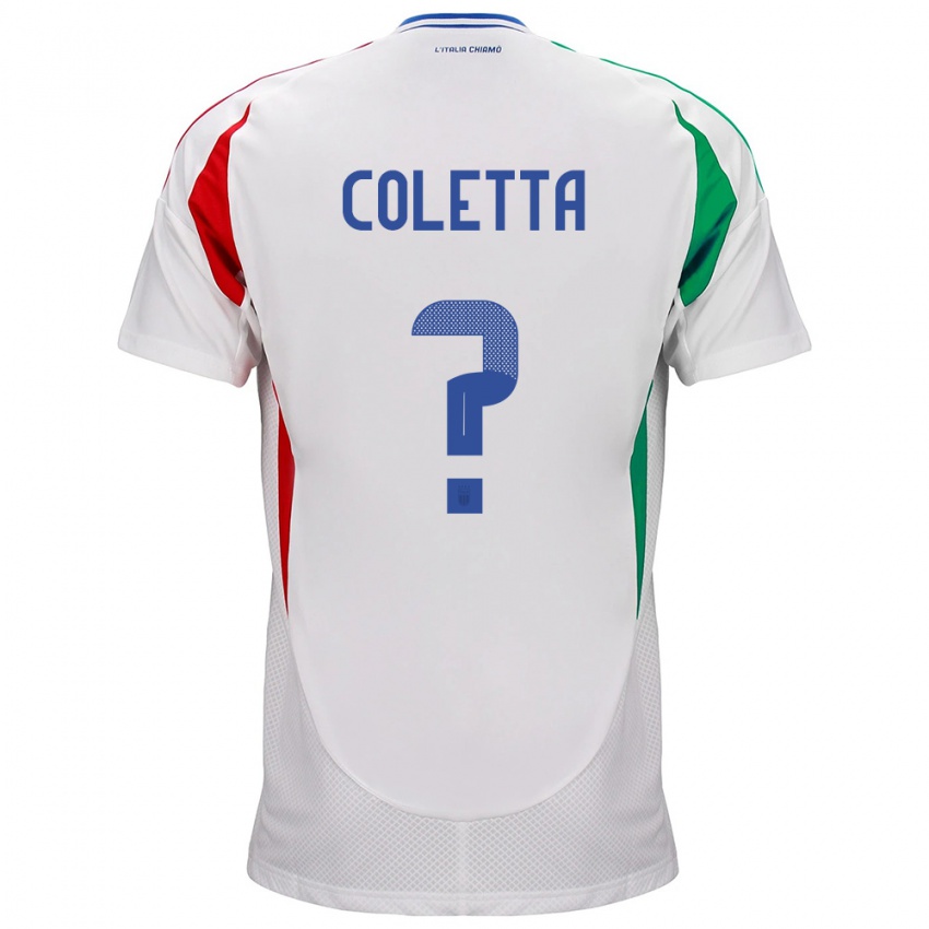 Lapset Italia Federico Coletta #0 Valkoinen Vieraspaita 24-26 Lyhythihainen Paita T-Paita