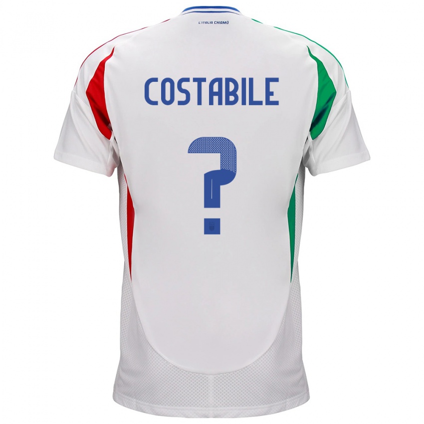 Lapset Italia Cristian Costabile #0 Valkoinen Vieraspaita 24-26 Lyhythihainen Paita T-Paita