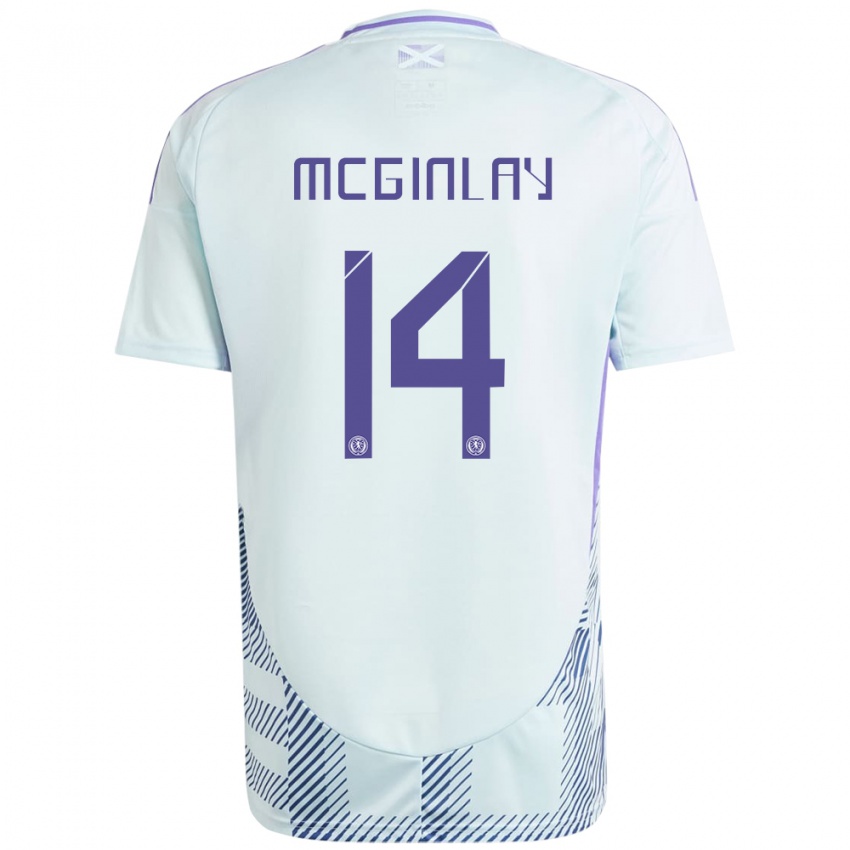 Lapset Skotlanti Aiden Mcginlay #14 Vaalea Mintunsininen Vieraspaita 24-26 Lyhythihainen Paita T-Paita