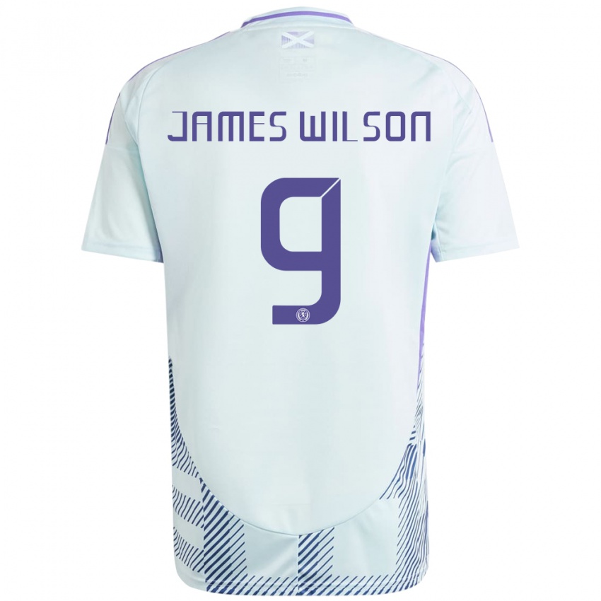 Lapset Skotlanti James Wilson #9 Vaalea Mintunsininen Vieraspaita 24-26 Lyhythihainen Paita T-Paita