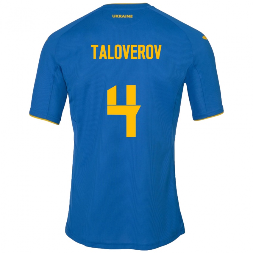 Lapset Ukraina Maksym Taloverov #4 Sininen Vieraspaita 24-26 Lyhythihainen Paita T-Paita