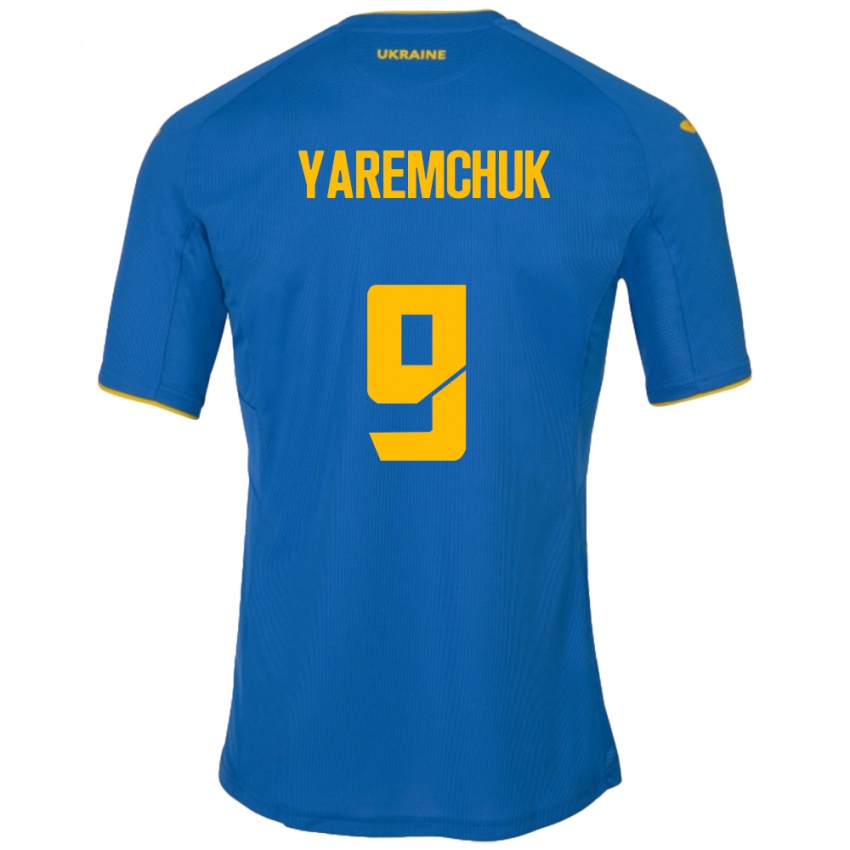 Lapset Ukraina Roman Yaremchuk #9 Sininen Vieraspaita 24-26 Lyhythihainen Paita T-Paita