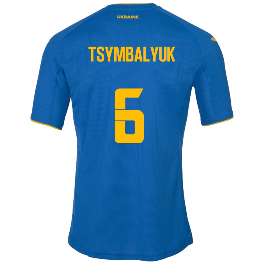 Lapset Ukraina Maksym Tsymbalyuk #6 Sininen Vieraspaita 24-26 Lyhythihainen Paita T-Paita