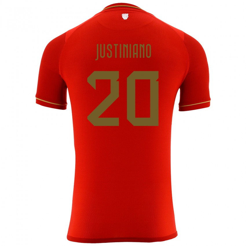 Lapset Bolivia Leonardo Justiniano #20 Punainen Vieraspaita 24-26 Lyhythihainen Paita T-Paita