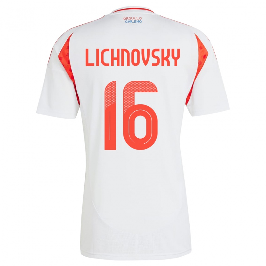 Lapset Chile Igor Lichnovsky #16 Valkoinen Vieraspaita 24-26 Lyhythihainen Paita T-Paita