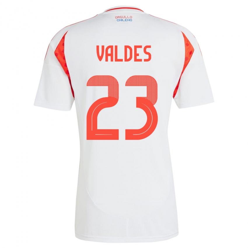 Lapset Chile Francisco Valdés #23 Valkoinen Vieraspaita 24-26 Lyhythihainen Paita T-Paita