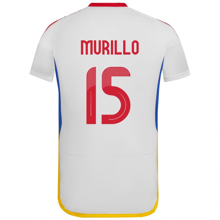 Lapset Venezuela Jhon Murillo #15 Valkoinen Vieraspaita 24-26 Lyhythihainen Paita T-Paita