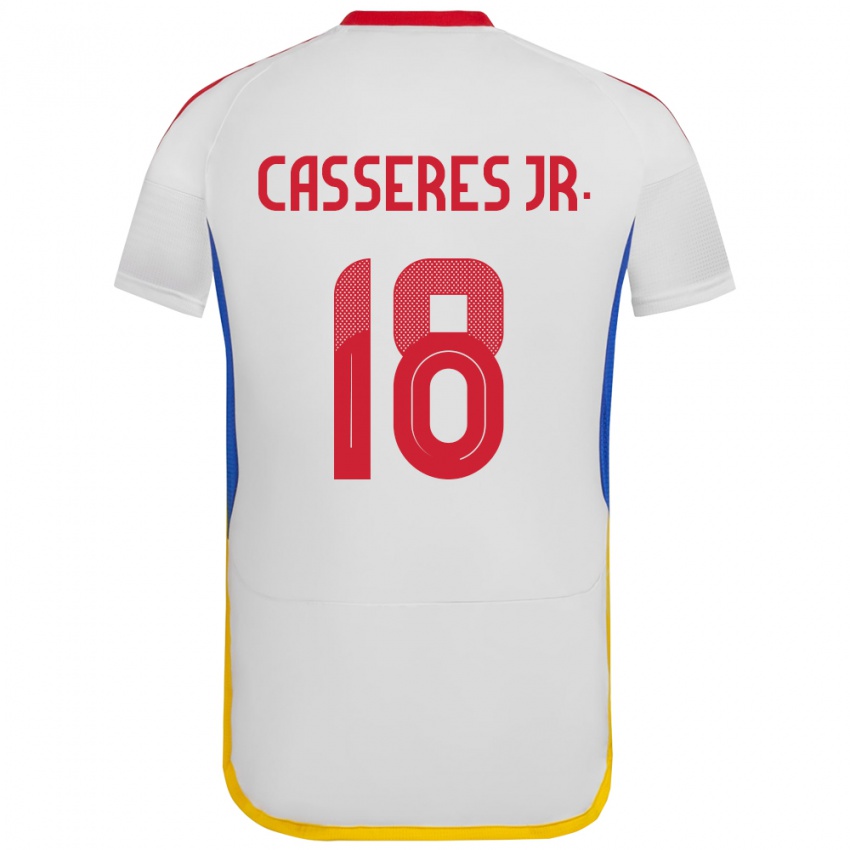 Lapset Venezuela Cristian Cásseres Jr. #18 Valkoinen Vieraspaita 24-26 Lyhythihainen Paita T-Paita