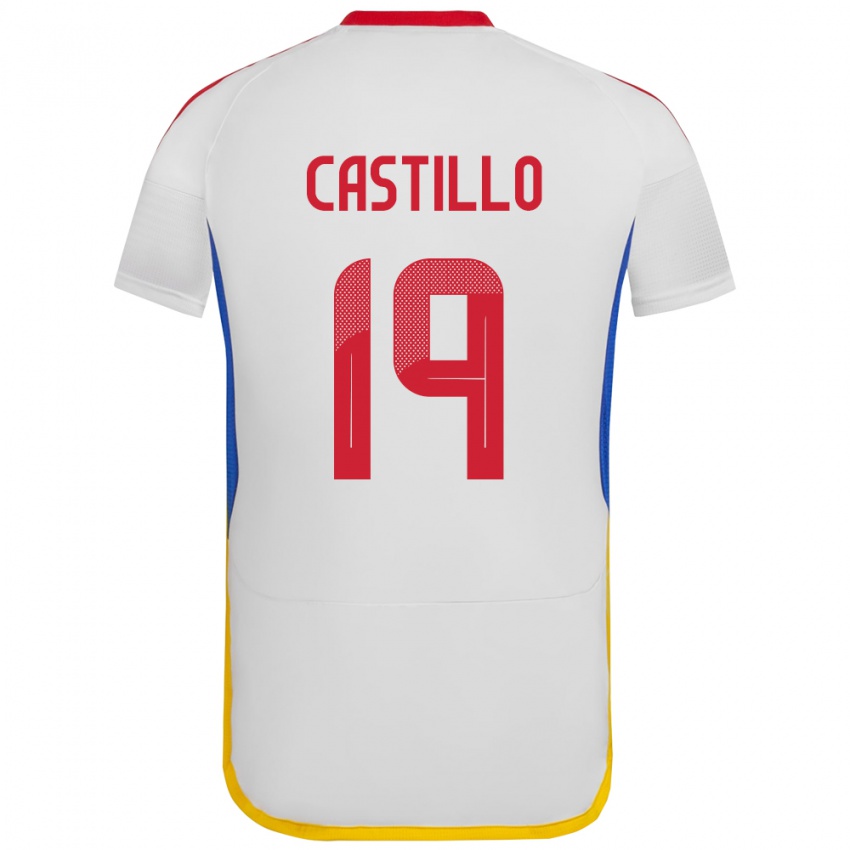 Lapset Venezuela Bryan Castillo #19 Valkoinen Vieraspaita 24-26 Lyhythihainen Paita T-Paita