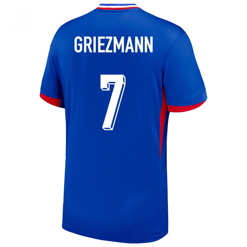 Miesten Ranska Antoine Griezmann #7 Sininen Kotipaita 24-26 Lyhythihainen Paita T-Paita