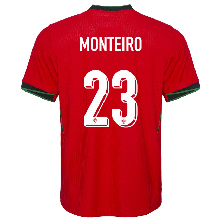 Miesten Portugali David Monteiro #23 Punainen Kotipaita 24-26 Lyhythihainen Paita T-Paita