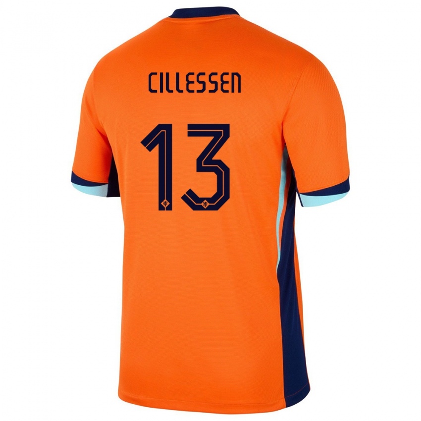 Miesten Alankomaat Jasper Cillessen #13 Oranssi Kotipaita 24-26 Lyhythihainen Paita T-Paita