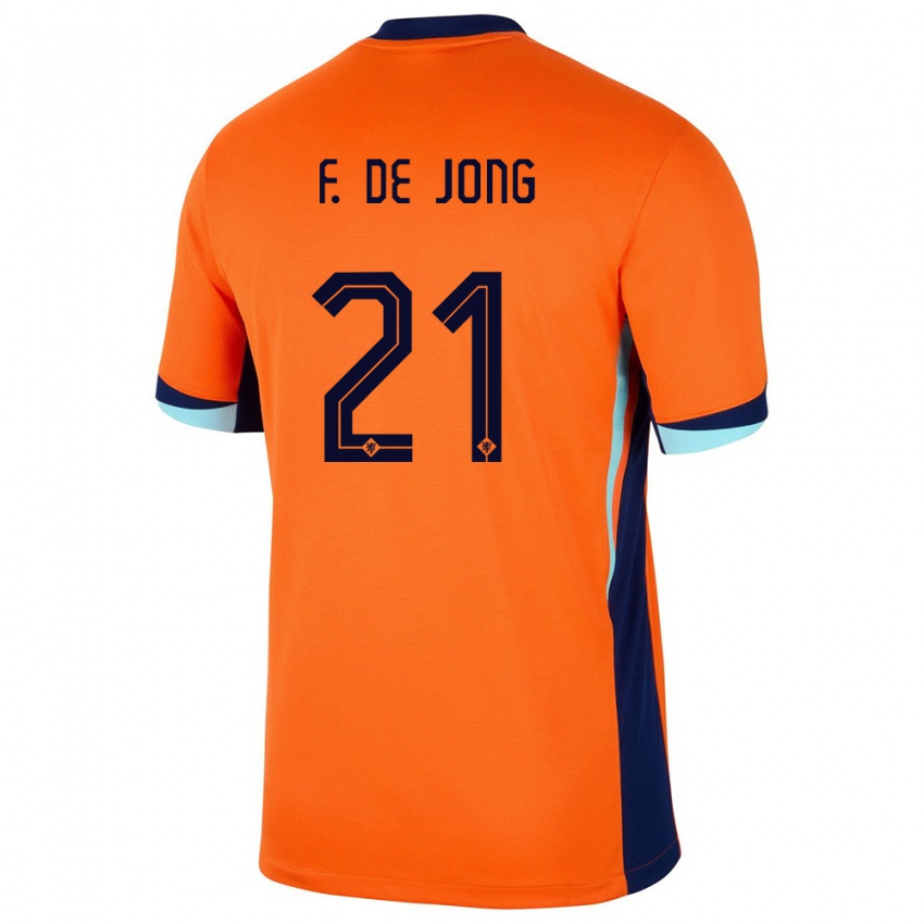 Miesten Alankomaat Frenkie De Jong #21 Oranssi Kotipaita 24-26 Lyhythihainen Paita T-Paita