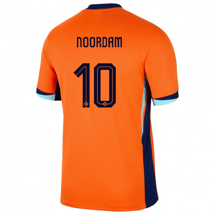 Miesten Alankomaat Nadine Noordam #10 Oranssi Kotipaita 24-26 Lyhythihainen Paita T-Paita