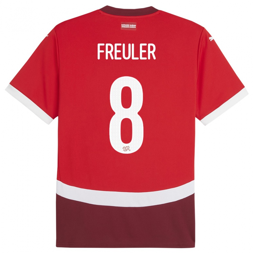 Miesten Sveitsi Remo Freuler #8 Punainen Kotipaita 24-26 Lyhythihainen Paita T-Paita