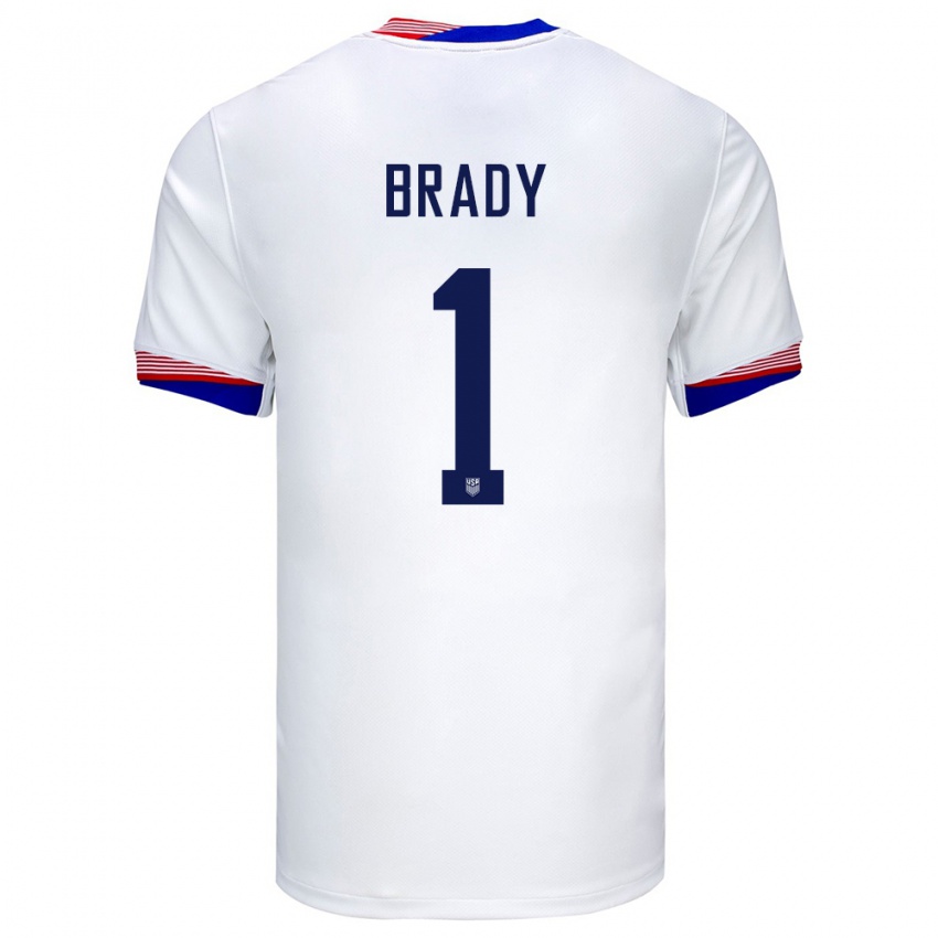 Miesten Yhdysvallat Chris Brady #1 Valkoinen Kotipaita 24-26 Lyhythihainen Paita T-Paita