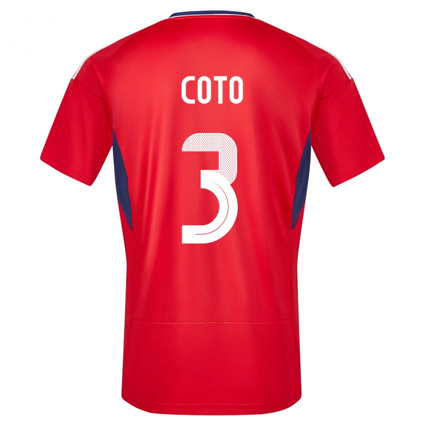 Miesten Costa Rica Maria Coto #3 Punainen Kotipaita 24-26 Lyhythihainen Paita T-Paita