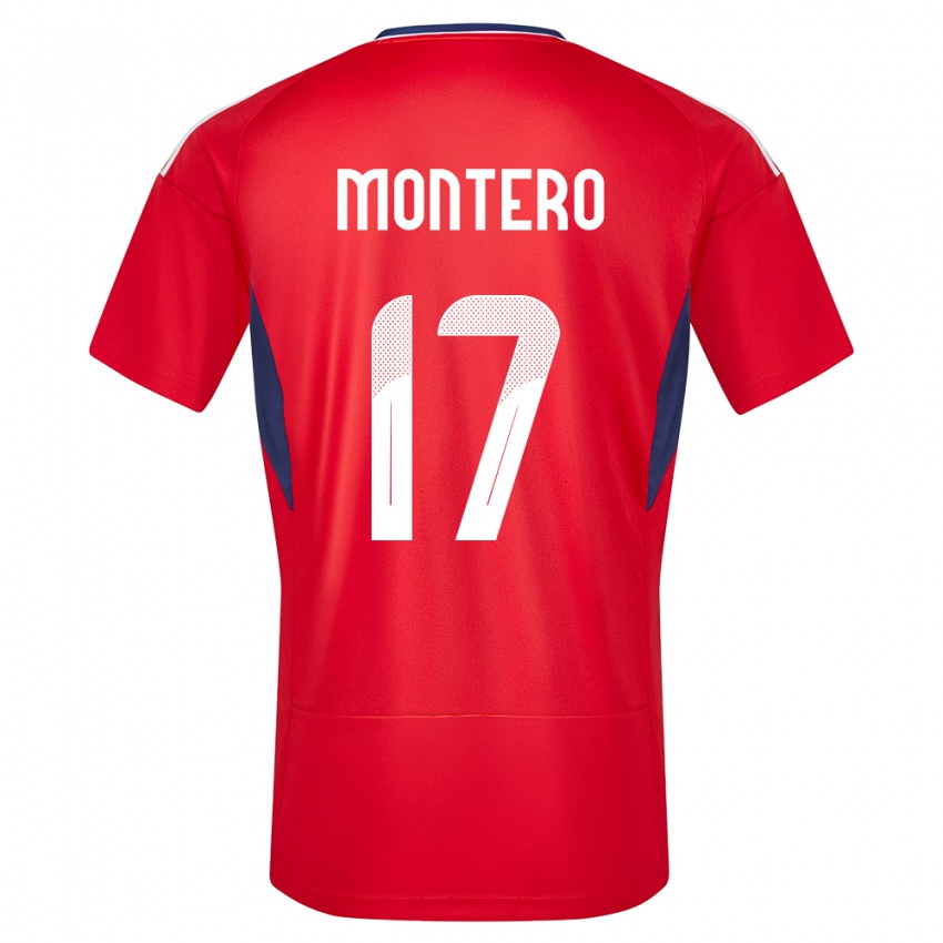 Miesten Costa Rica Michelle Montero #17 Punainen Kotipaita 24-26 Lyhythihainen Paita T-Paita