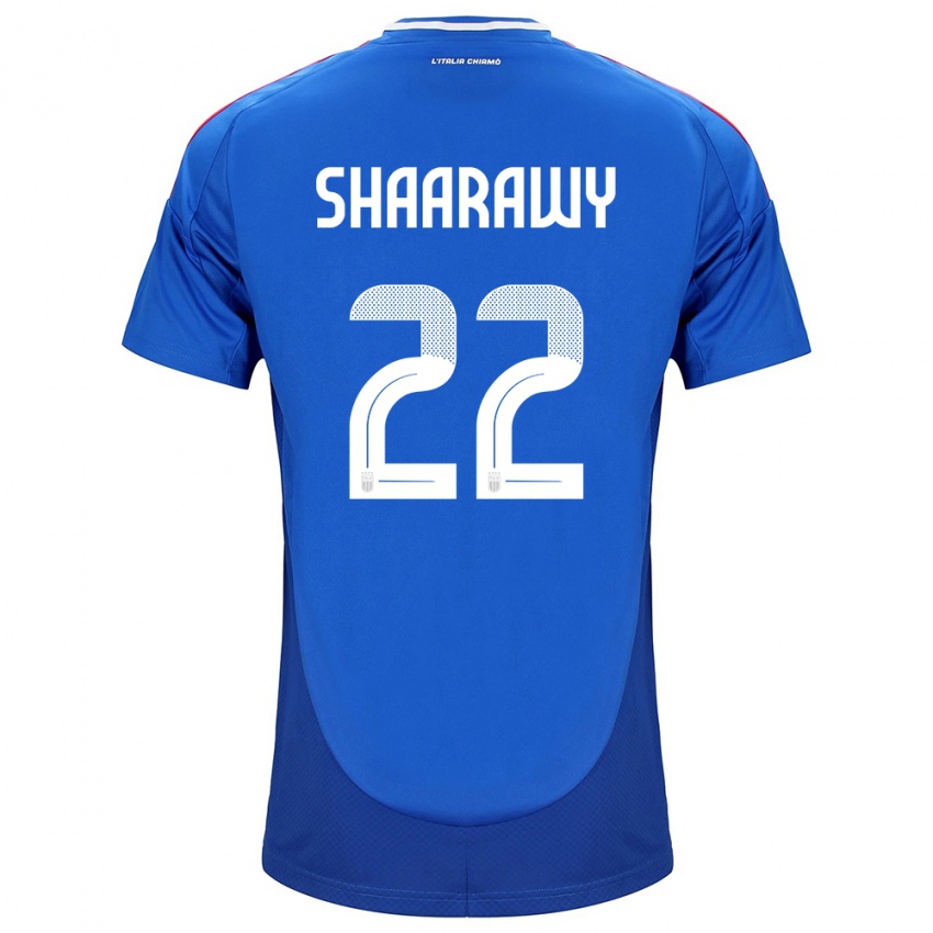 Miesten Italia Stephan El Shaarawy #22 Sininen Kotipaita 24-26 Lyhythihainen Paita T-Paita