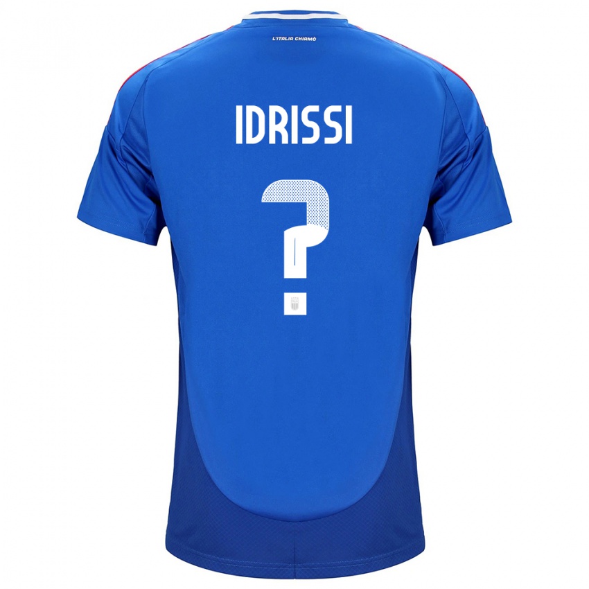 Miesten Italia Riyad Idrissi #0 Sininen Kotipaita 24-26 Lyhythihainen Paita T-Paita