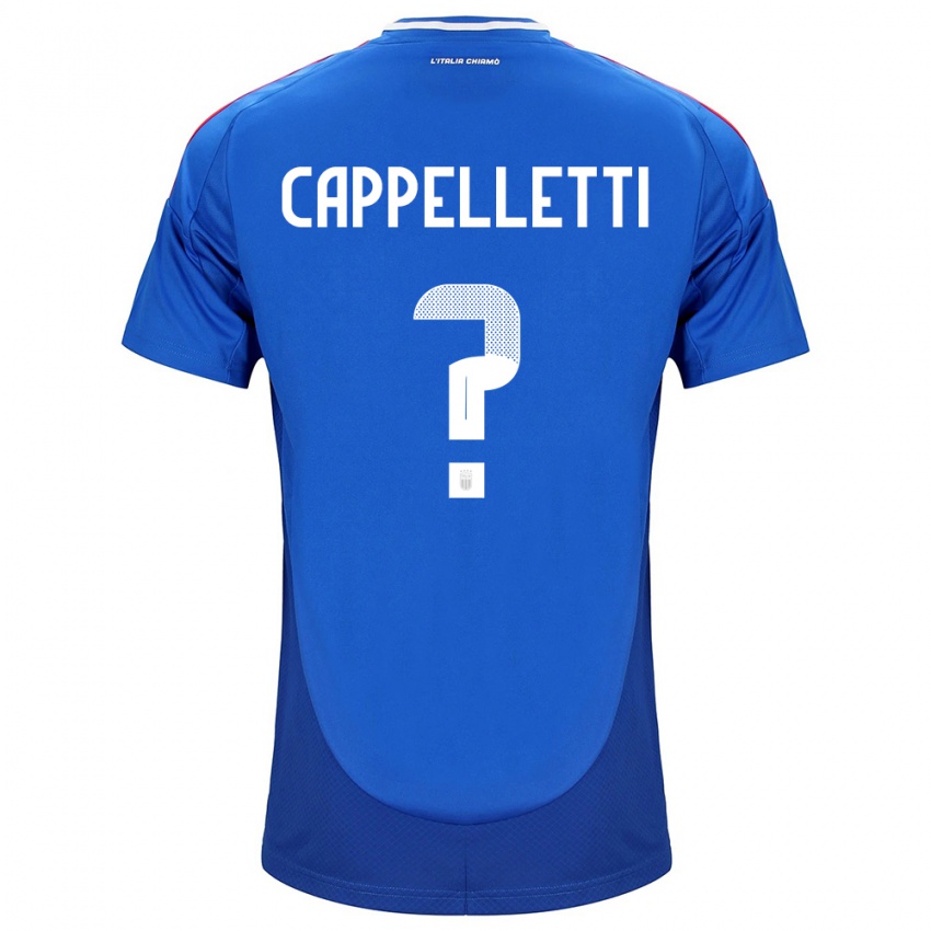 Miesten Italia Mattia Cappelletti #0 Sininen Kotipaita 24-26 Lyhythihainen Paita T-Paita