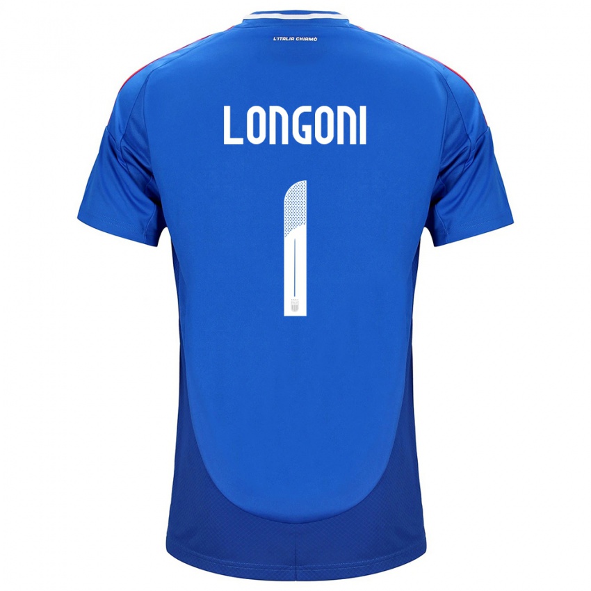 Miesten Italia Alessandro Longoni #1 Sininen Kotipaita 24-26 Lyhythihainen Paita T-Paita