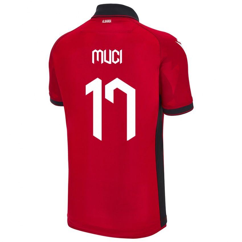 Miesten Albania Ernest Muci #17 Punainen Kotipaita 24-26 Lyhythihainen Paita T-Paita