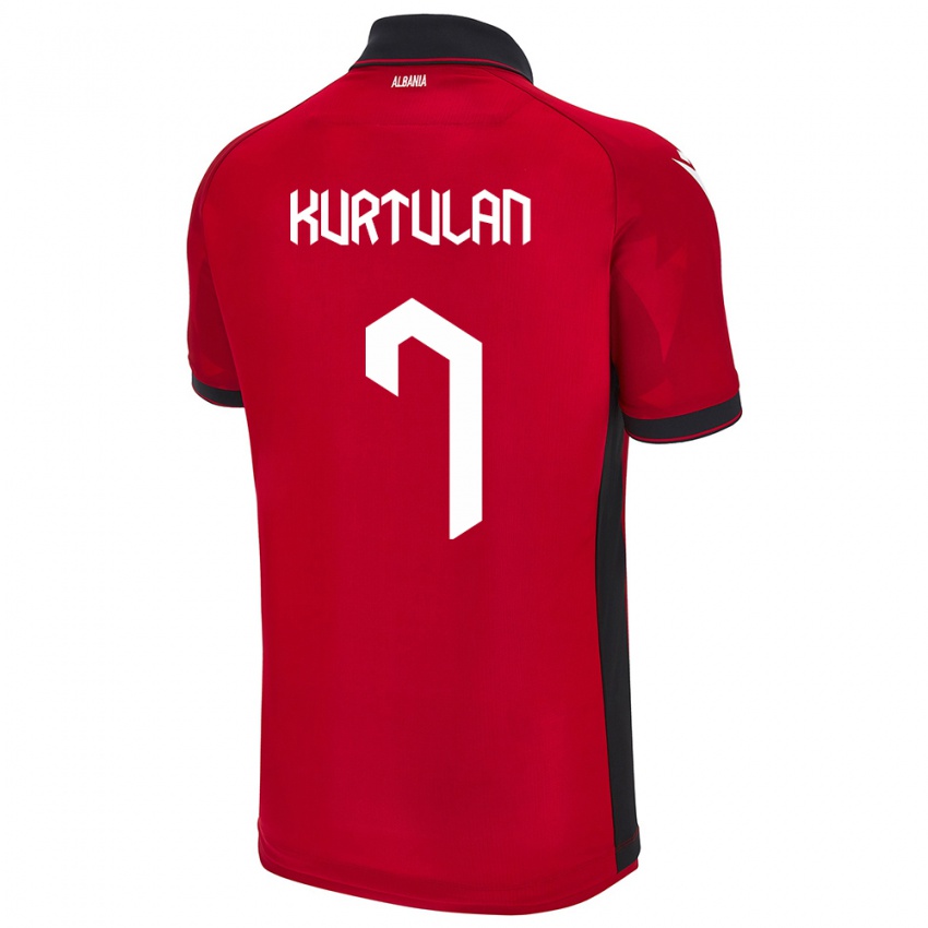 Miesten Albania Arda Kurtulan #7 Punainen Kotipaita 24-26 Lyhythihainen Paita T-Paita