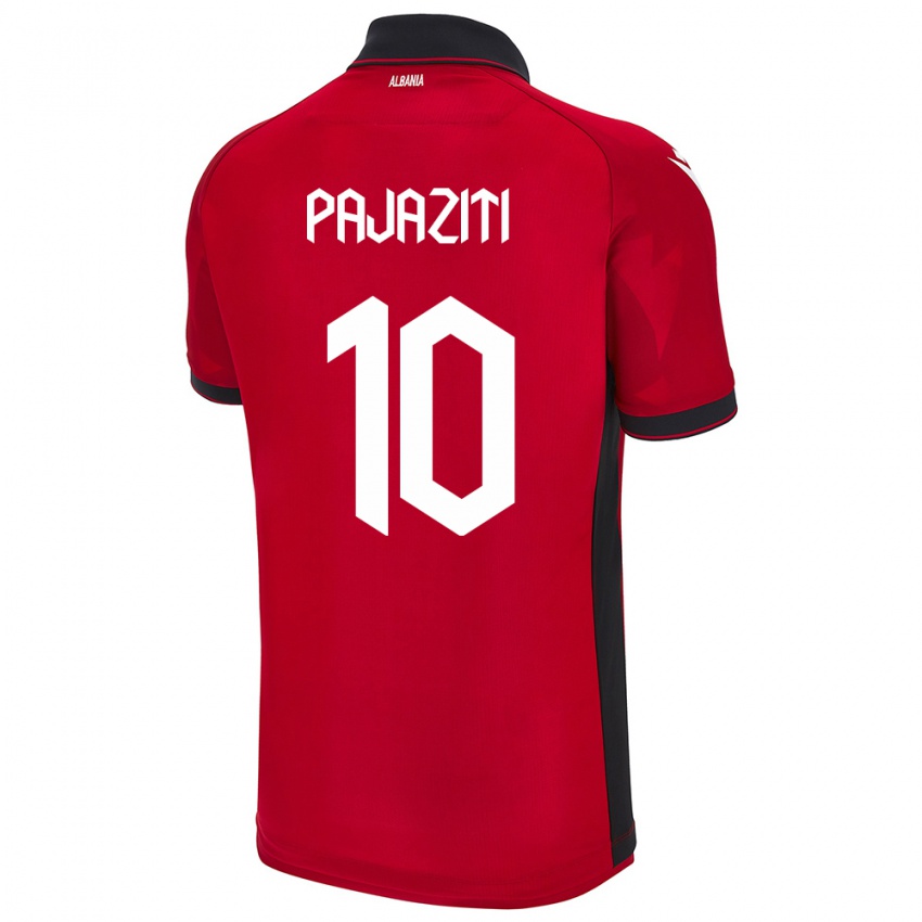 Miesten Albania Adrion Pajaziti #10 Punainen Kotipaita 24-26 Lyhythihainen Paita T-Paita