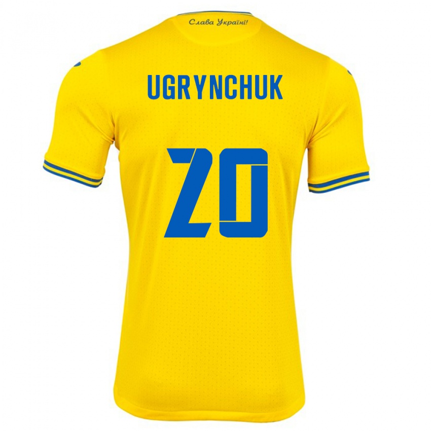 Miesten Ukraina Artem Ugrynchuk #20 Keltainen Kotipaita 24-26 Lyhythihainen Paita T-Paita