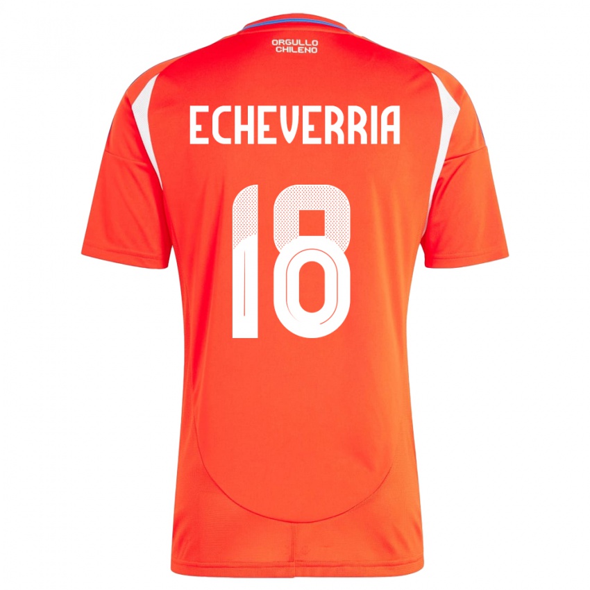 Miesten Chile Rodrigo Echeverría #18 Punainen Kotipaita 24-26 Lyhythihainen Paita T-Paita