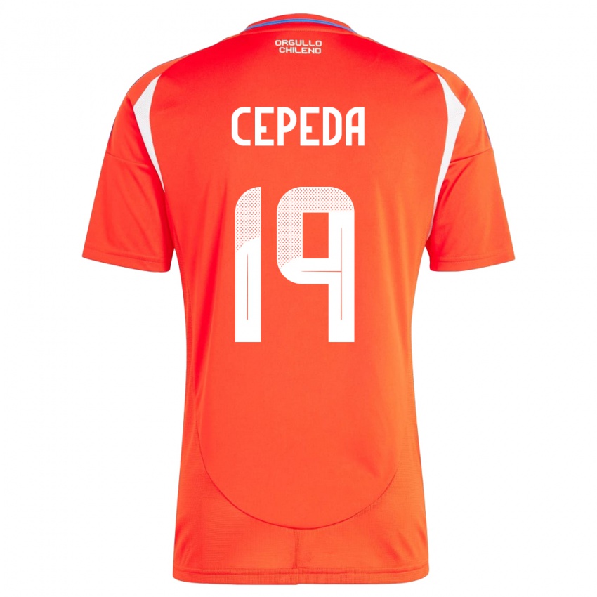 Miesten Chile Lucas Cepeda #19 Punainen Kotipaita 24-26 Lyhythihainen Paita T-Paita