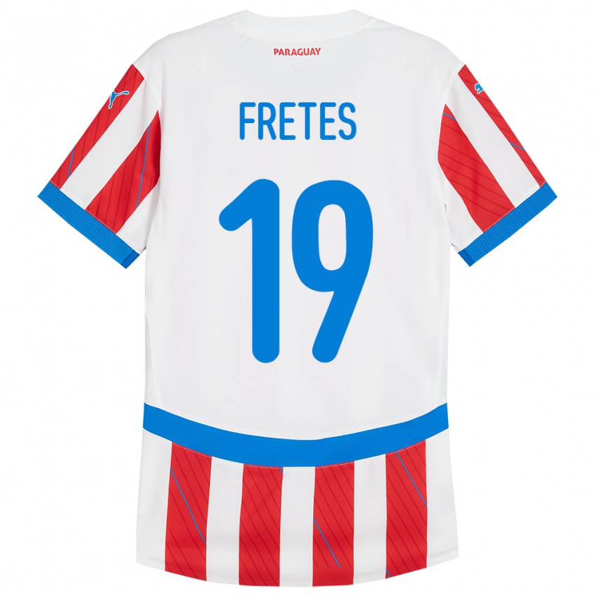 Miesten Paraguay Alexis Fretes #19 Valkoinen Punainen Kotipaita 24-26 Lyhythihainen Paita T-Paita