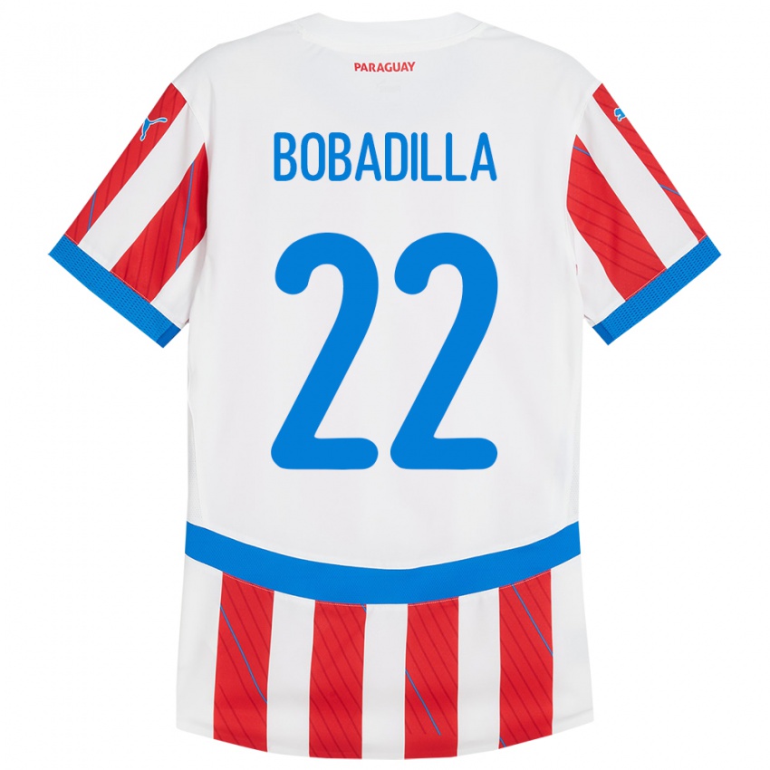 Miesten Paraguay Dylan Bobadilla #22 Valkoinen Punainen Kotipaita 24-26 Lyhythihainen Paita T-Paita