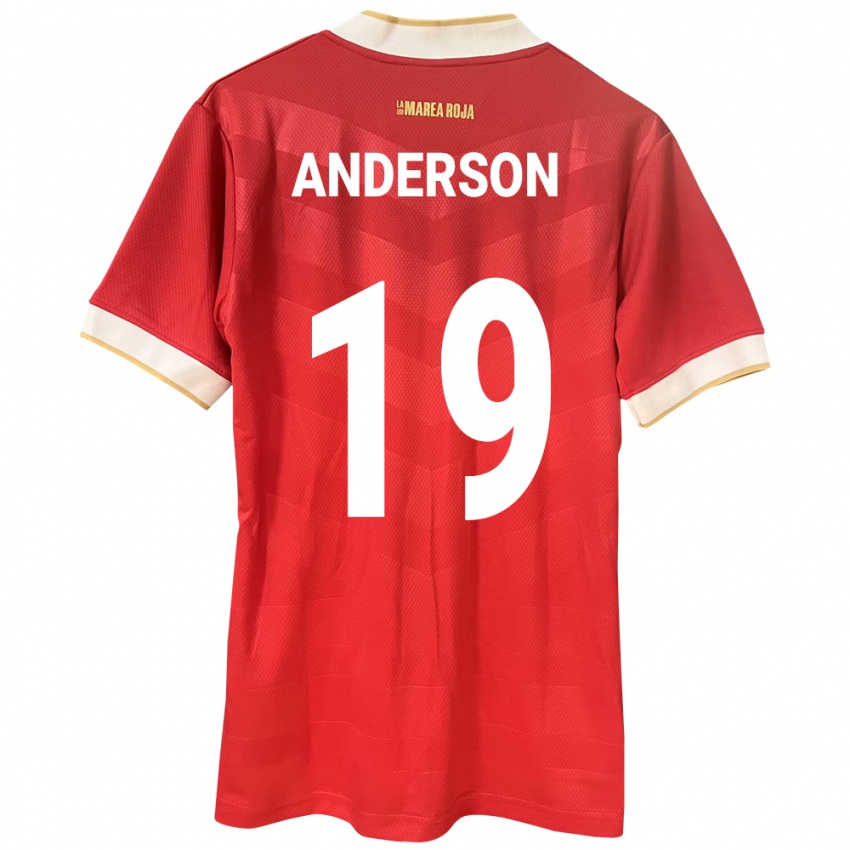 Miesten Panama Iván Anderson #19 Punainen Kotipaita 24-26 Lyhythihainen Paita T-Paita