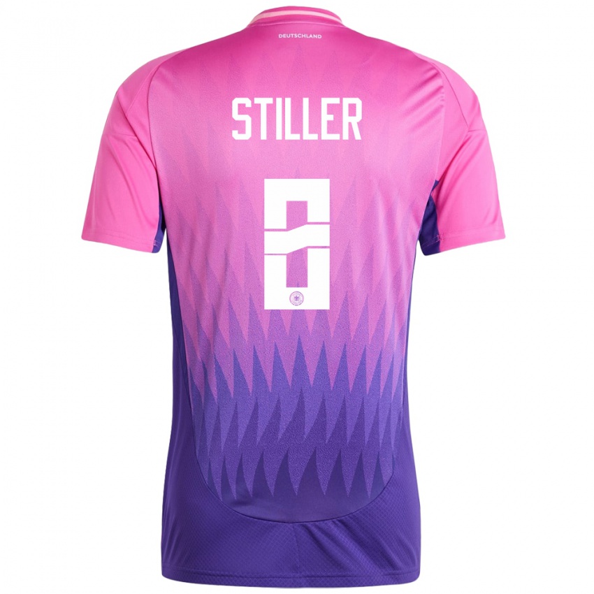 Miesten Saksa Angelo Stiller #8 Vaaleanpunainen Violetti Vieraspaita 24-26 Lyhythihainen Paita T-Paita