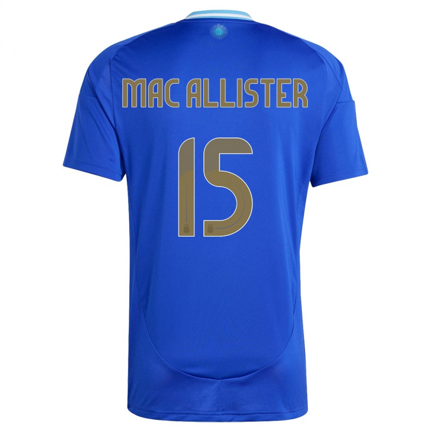 Miesten Argentiina Alexis Mac Allister #15 Sininen Vieraspaita 24-26 Lyhythihainen Paita T-Paita