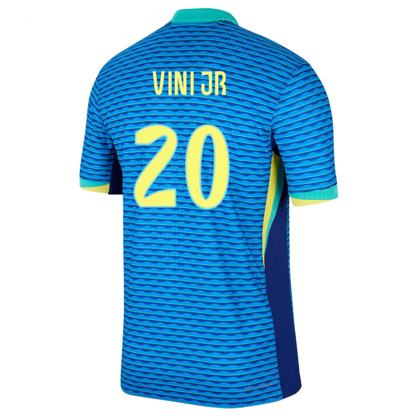 Miesten Brasilia Vinicius Junior #20 Sininen Vieraspaita 24-26 Lyhythihainen Paita T-Paita