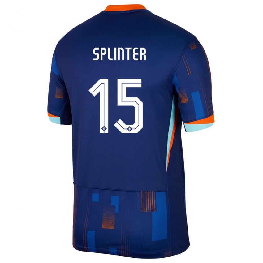 Miesten Alankomaat Ilias Splinter #15 Sininen Vieraspaita 24-26 Lyhythihainen Paita T-Paita