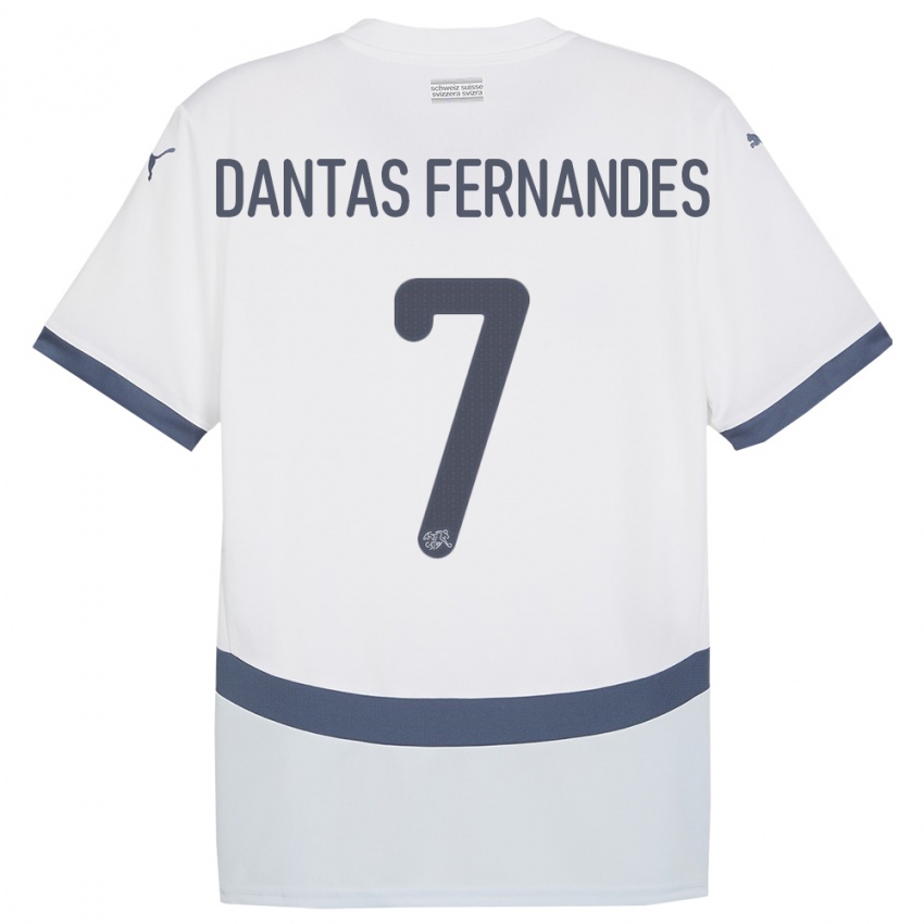 Miesten Sveitsi Ronaldo Dantas Fernandes #7 Valkoinen Vieraspaita 24-26 Lyhythihainen Paita T-Paita