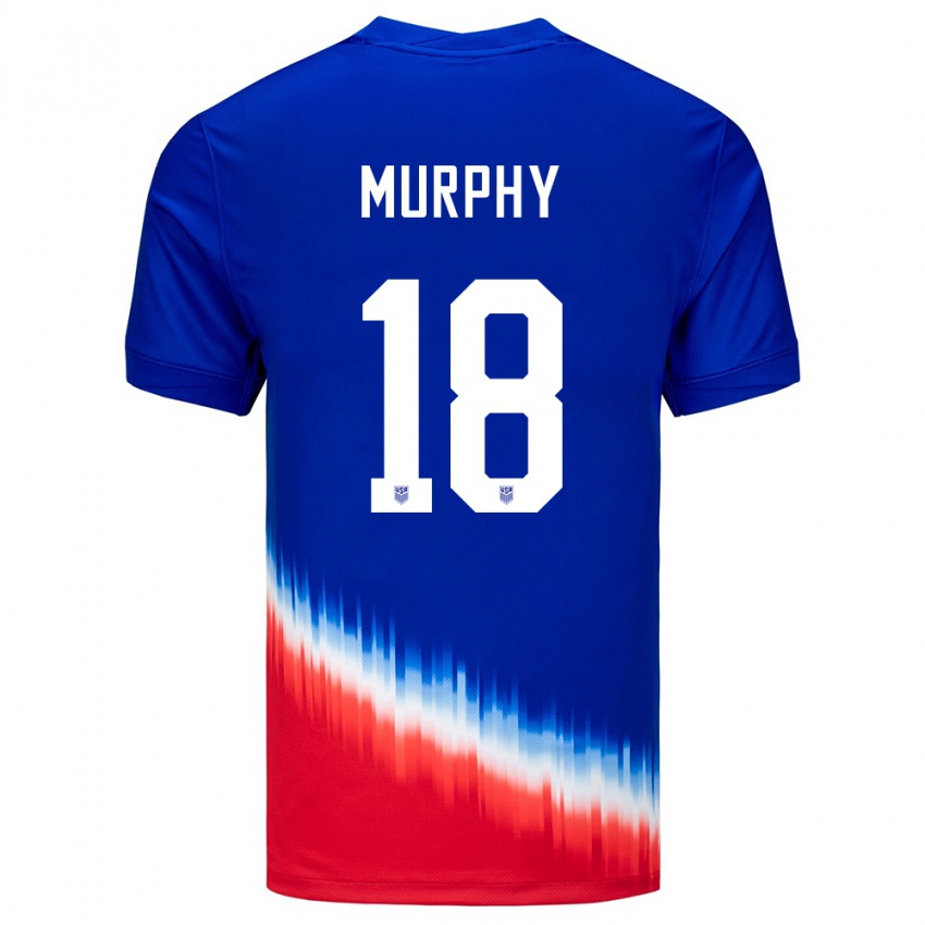 Miesten Yhdysvallat Casey Murphy #18 Sininen Vieraspaita 24-26 Lyhythihainen Paita T-Paita