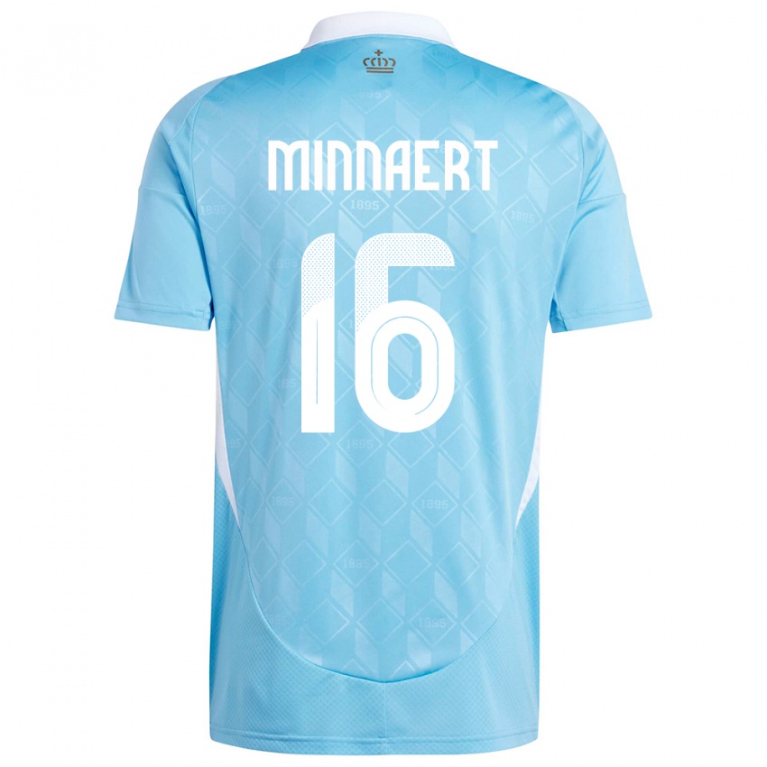 Miesten Belgia Marie Minnaert #16 Sininen Vieraspaita 24-26 Lyhythihainen Paita T-Paita