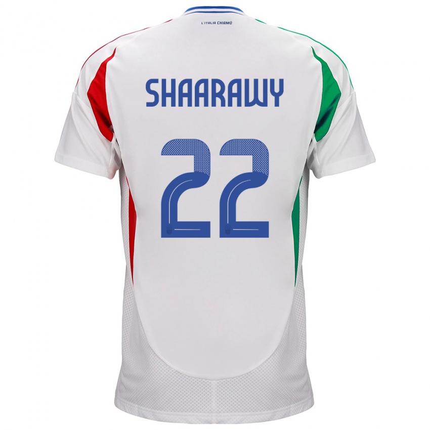 Miesten Italia Stephan El Shaarawy #22 Valkoinen Vieraspaita 24-26 Lyhythihainen Paita T-Paita