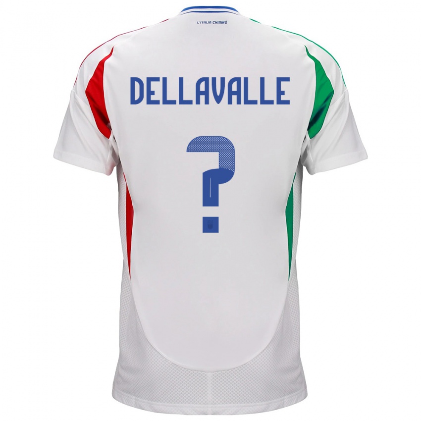 Miesten Italia Alessandro Dellavalle #0 Valkoinen Vieraspaita 24-26 Lyhythihainen Paita T-Paita