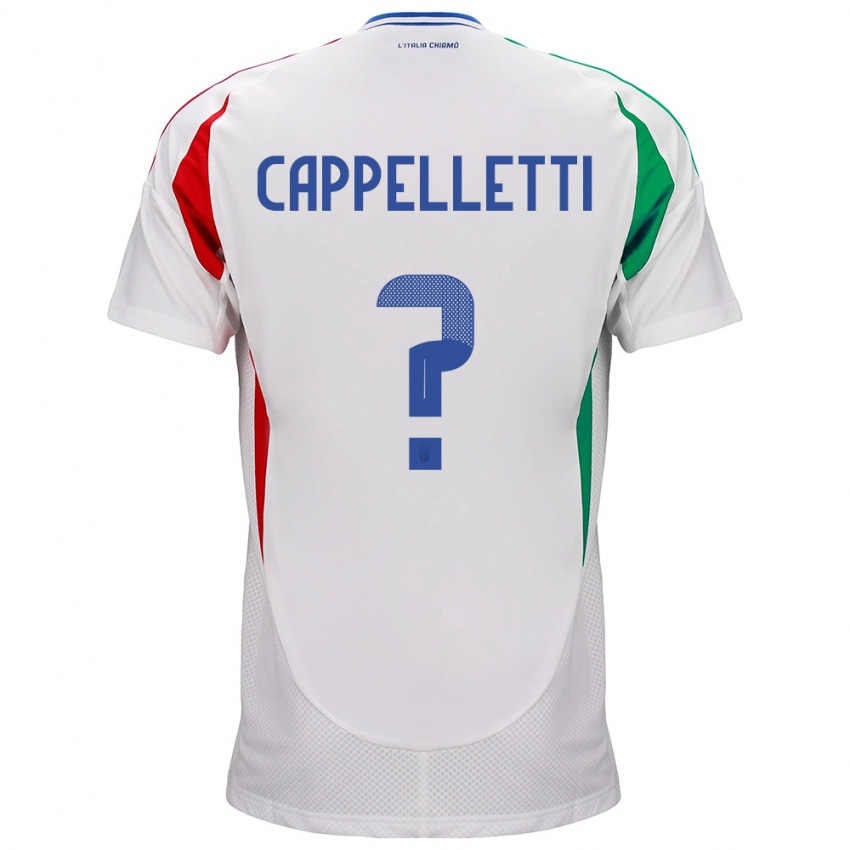 Miesten Italia Mattia Cappelletti #0 Valkoinen Vieraspaita 24-26 Lyhythihainen Paita T-Paita