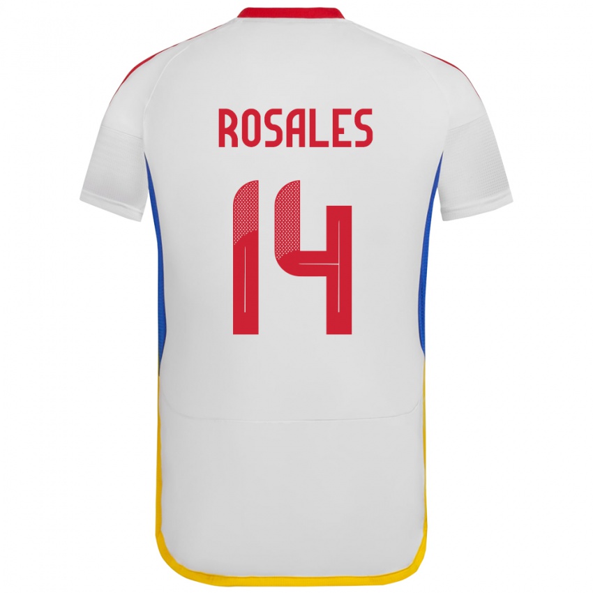 Miesten Venezuela Roberto Rosales #14 Valkoinen Vieraspaita 24-26 Lyhythihainen Paita T-Paita