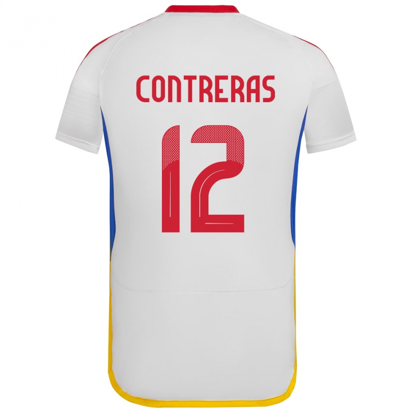 Miesten Venezuela José Contreras #12 Valkoinen Vieraspaita 24-26 Lyhythihainen Paita T-Paita