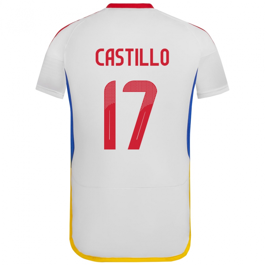 Miesten Venezuela Edson Castillo #17 Valkoinen Vieraspaita 24-26 Lyhythihainen Paita T-Paita