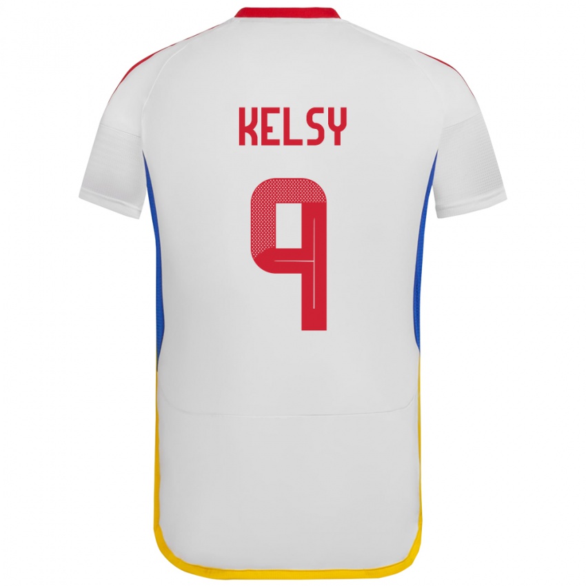 Miesten Venezuela Kevin Kelsy #9 Valkoinen Vieraspaita 24-26 Lyhythihainen Paita T-Paita