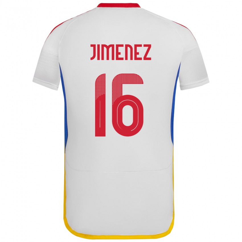 Miesten Venezuela Néstor Jiménez #16 Valkoinen Vieraspaita 24-26 Lyhythihainen Paita T-Paita